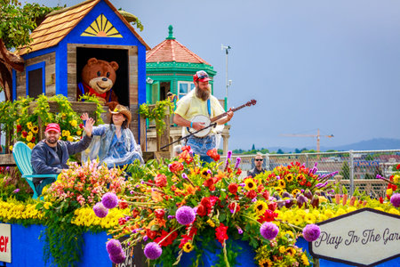 Portland, Oregon, USA - June 9, 2018: Fred Meyer Float in the Grand Floral Parade, during Portland...