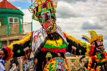 Portland, Oregon, USA - June 8, 2019: Comparsa Orgullo Morelense Cemiac in the Grand Floral Parade, during Portland Rose Festival 2019.のeditorial素材