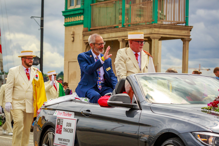 Portland, Oregon, USA - June 8, 2019: Royal Rosarians in the Grand Floral Parade, during Portland Rose Festival 2019.のeditorial素材