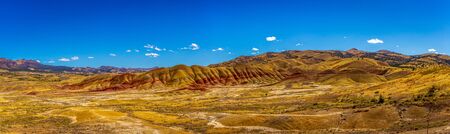 Painted Hills National Monument, in Mitchell Oregon, colorful layers show geological eras.の写真素材