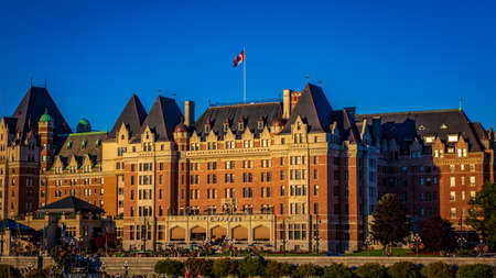 Victoria, BC, Canada - July 3, 2018: The Fairmont Empress is one of the oldest hotels in Victoria, British Columbia, Canada.のeditorial素材