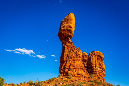 Balanced Rock in Arches National Park, Utahの写真素材