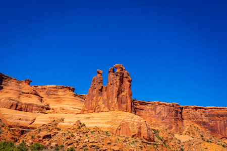 Three Gossips in Arches National Park, Utahの写真素材