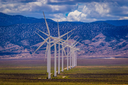 Wind turbines at Spring Valley Wind Farm, Nevada