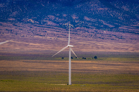Wind turbine at Spring Valley Wind Farm, Nevadaの写真素材