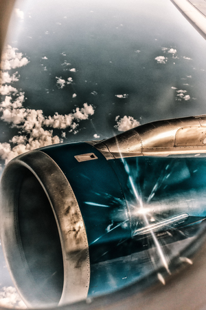 The engine passenger plane in the airの写真素材