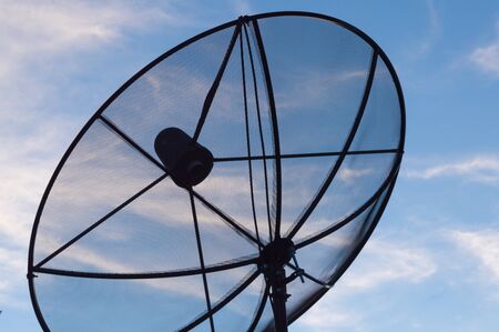 satellite dish in the evening dayの写真素材