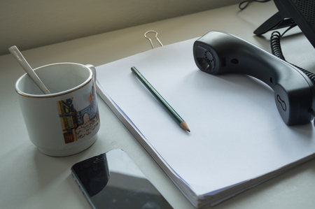 the morning office in a soft lightの写真素材