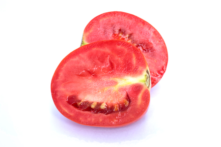 Image of tomato deer fabric lined up nicely . On a white backgroundの写真素材