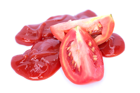 Image of tomato deer fabric lined up nicely . On a white background.
look delicious.の写真素材