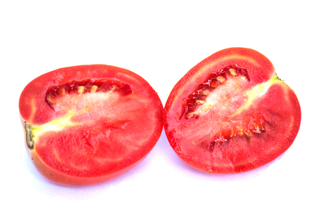 Image of tomato deer fabric lined up nicely . On a white backgroundの写真素材