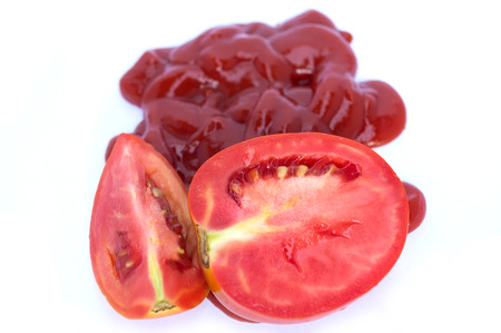 Image of tomato deer fabric lined up nicely . On a white background.
look delicious.の写真素材