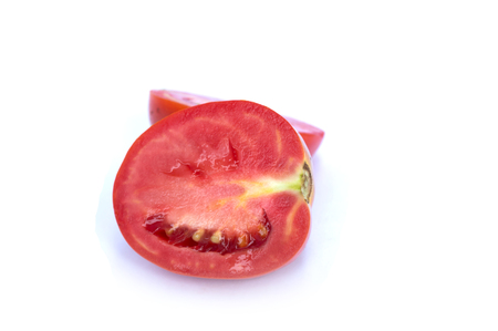 Image of tomato deer fabric lined up nicely . On a white backgroundの写真素材