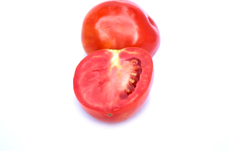 Image of tomato deer fabric lined up nicely . On a white backgroundの写真素材