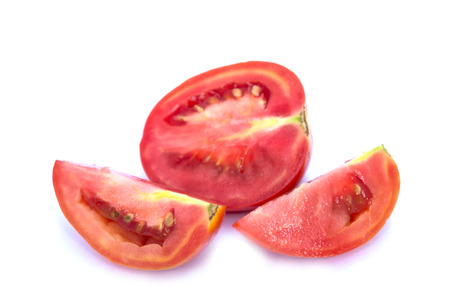 Image of tomato deer fabric lined up nicely . On a white backgroundの写真素材