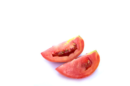 Image of tomato deer fabric lined up nicely . On a white backgroundの写真素材