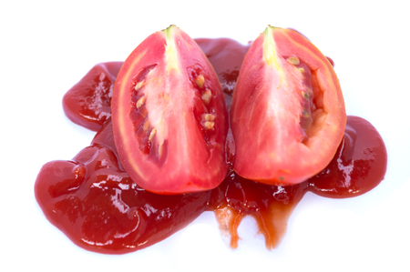 Image of tomato deer fabric lined up nicely . On a white background.
look delicious.の写真素材