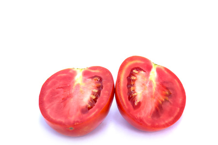 Image of tomato deer fabric lined up nicely . On a white backgroundの写真素材