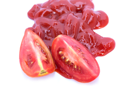 Image of tomato deer fabric lined up nicely . On a white background.
look delicious.の写真素材