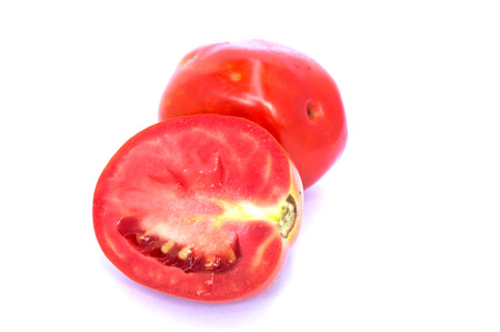 Image of tomato deer fabric lined up nicely . On a white backgroundの写真素材