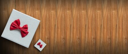 Birthday concept on wood background.View above with copy space.の写真素材