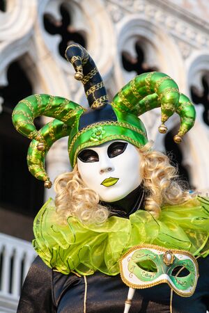 Beautiful mask at the famous Venice carnival, Italyの写真素材