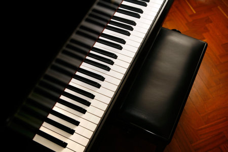 Classic piano ready for music concertの写真素材