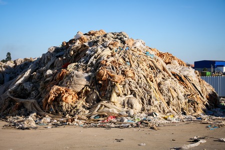 Pile of waste and trash for recycling or safe disposal, Great for recycle and environmental themes.の写真素材