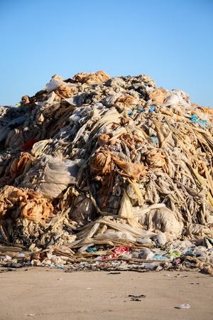 Pile of waste and trash for recycling or safe disposal, Great for recycle and environmental themes.の写真素材