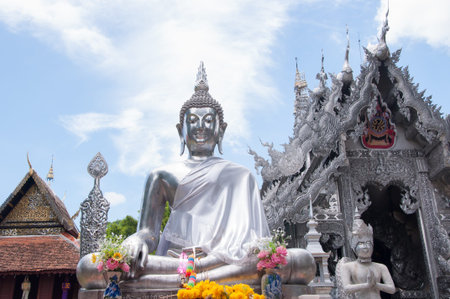 buddha meditate in Meunsan temple in Chiang mai , Thailand.の写真素材