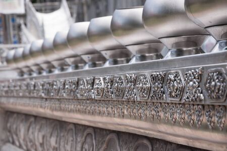 monk's alms bowls in meaunsan temple, chiang mai, Thailandの写真素材
