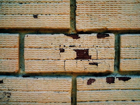 break brick on wall houseの写真素材