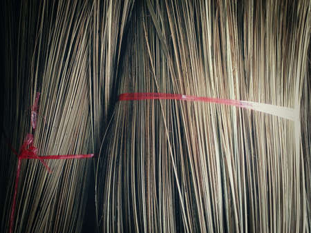 broom made of coconut branch, product from nature  in thailandの写真素材