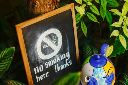 No smoking in the garden and restaurantの写真素材
