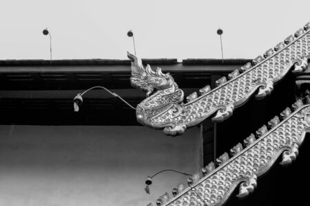 great Naga temple roof in jediluang templeの写真素材