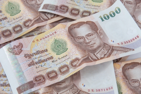 thousand thai baht banknotesの写真素材
