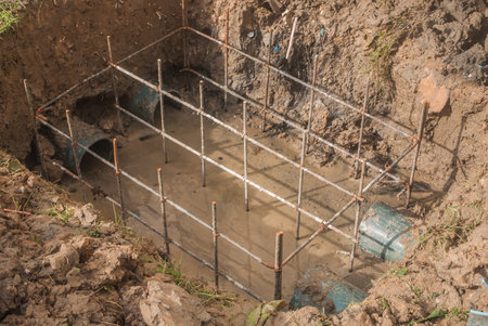 The construction of manholes with steel concrete reinforcing