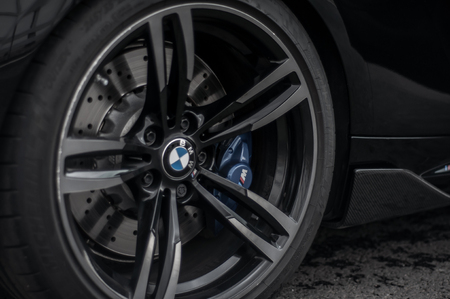 RUSSIA, MOSCOW - SEPTEMBER 24, 2016. BMW M2 sports car with Performance Pack, front-side viewのeditorial素材