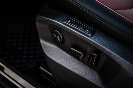MOSCOW, RUSSIA - SEPTEMBER 22, 2017 VOLKSWAGEN TIGUAN compact 4motion crossover car SUV manufactured by Volkswagen, interior view. Test of new car - Volkswagen Tiguan. Second generation Volkswagen Tiguan. 2.0 TSI Engine. AWDのeditorial素材