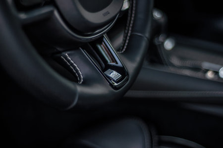 MOSCOW, RUSSIA - JULY 21, 2017 VOLVO S90 R-DESIGN T6, interior view. Test of new swedish car - Volvo...