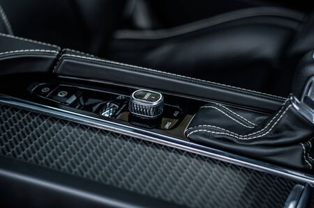 MOSCOW, RUSSIA - JULY 21, 2017 VOLVO S90 R-DESIGN T6, interior view. Test of new swedish car - Volvo S90 sedan. This car is AWD sedan with business-class saloon and T6 engine. R-Design.のeditorial素材