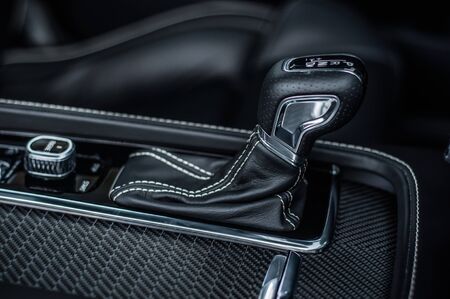 MOSCOW, RUSSIA - JULY 21, 2017 VOLVO S90 R-DESIGN T6, interior view. Test of new swedish car - Volvo S90 sedan. This car is AWD sedan with business-class saloon and T6 engine. R-Design.のeditorial素材