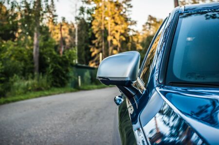 MOSCOW, RUSSIA - JULY 21, 2017 VOLVO S90 R-DESIGN T6, front-side view. Test of new Volvo S90 sedan. This car is AWD sedan with business-class saloon. T6 engine.のeditorial素材