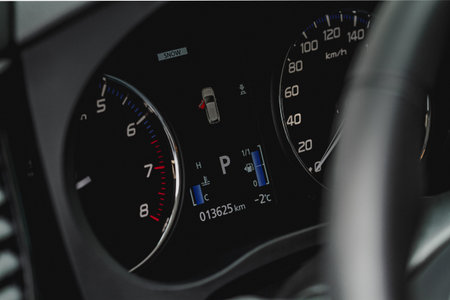 MOSCOW, RUSSIA - JANUARY 30, 2021 Mitsubishi Outlander dark interior close up view. Third generation...