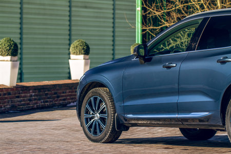 MOSCOW, RUSSIA - MARCH 27, Volvo XC60 model year 2021. Inscription, T5 engine. Volvo car in modern...