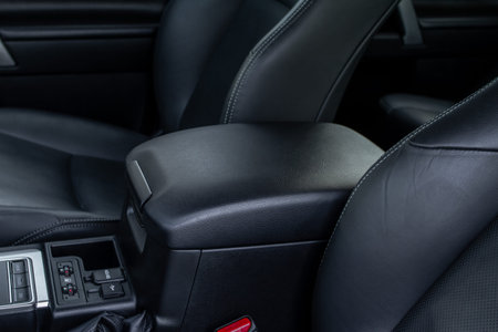 Armrest in the car for driver. Car armrestの写真素材
