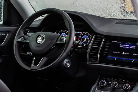 MOSCOW, RUSSIA - MARCH 07, 2021 Skoda Kodiaq, model year 2021.4WD SUV. The new Skoda Kodiaq....