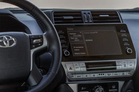 MOSCOW, RUSSIA - JUNE 02, 2021 Toyota Land Cruiser Prado model year 2021. SUV model year 2021 on...