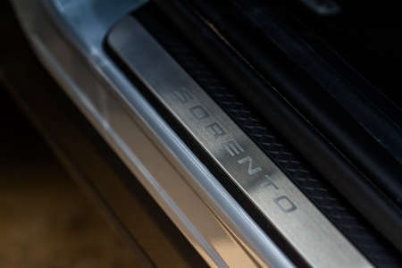 MOSCOW, RUSSIA - MAY 25, 2021 Kia Sorento Fourth generation MQ4. Interior close up view. Details of Kia Sorento interior.のeditorial素材