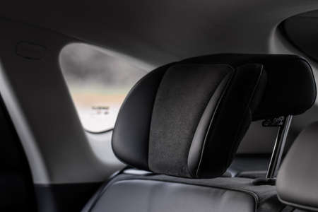 Car headrest seat in modern car. Leather headrest.の写真素材
